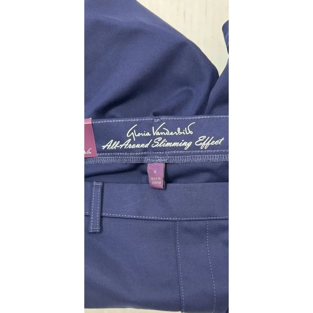 Gloria Vanderbilt NWT Sz 6 Marine Navy Pull On Crop Trouser - Picture 7 of 12